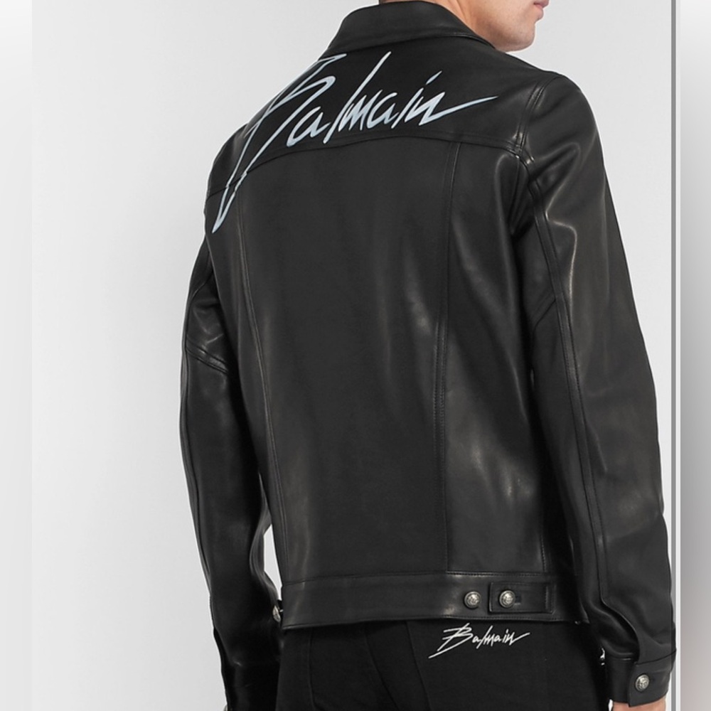 NEW LEATHER BALMAIN COAT